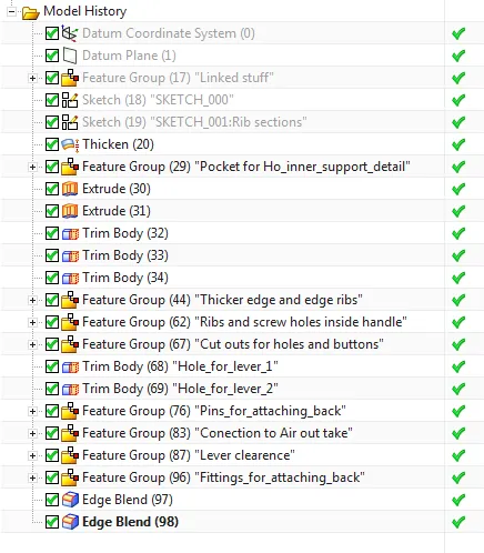 Organized modeling tree